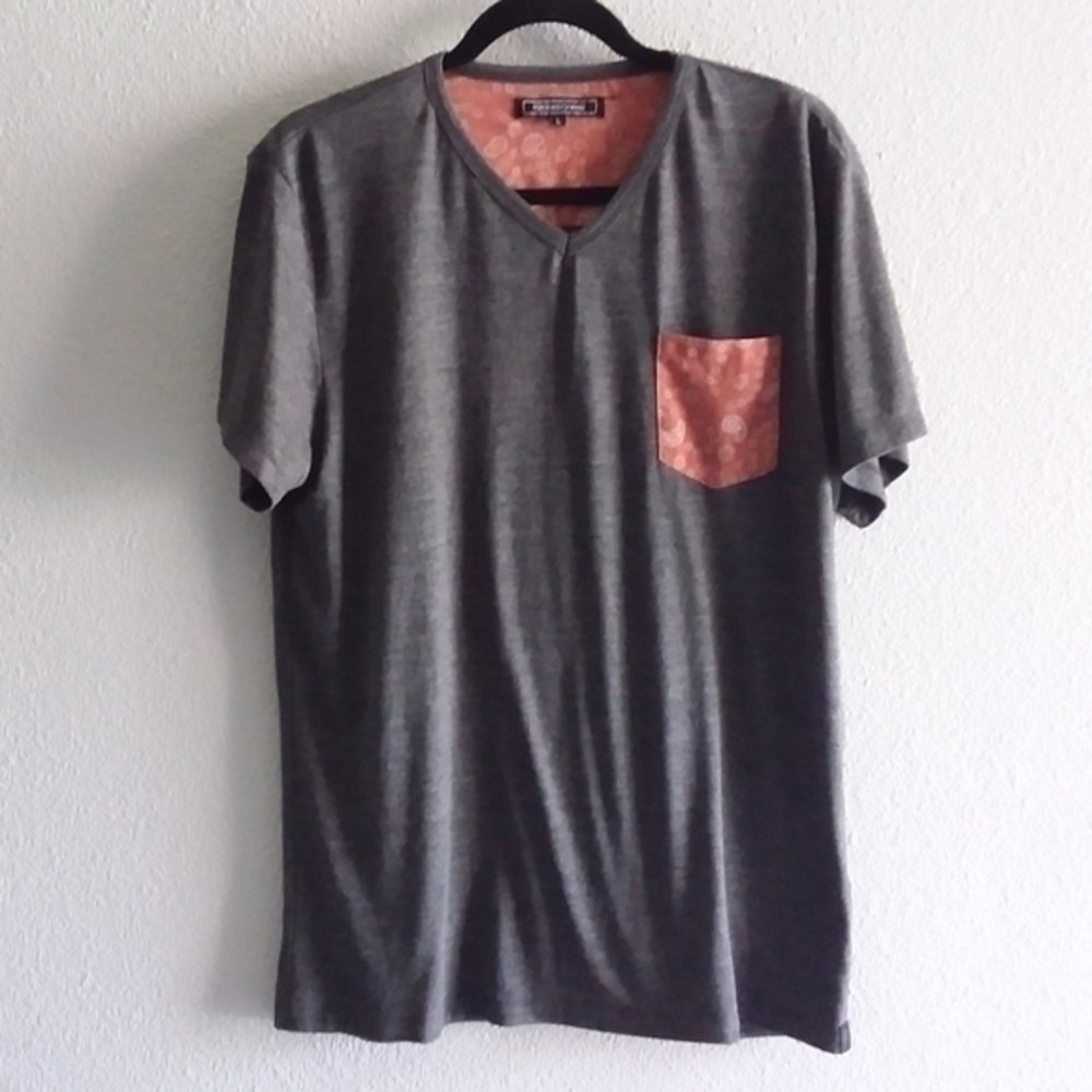 Foreign exchange gray top with paisley print - L